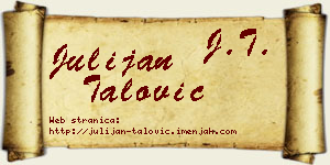 Julijan Talović vizit kartica